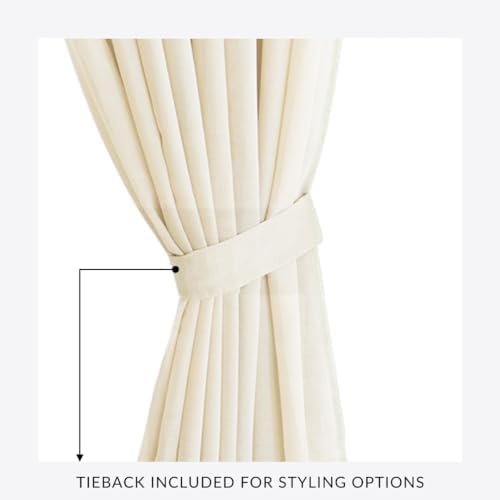 Threadmade Carmen Sheer Extra Wide Indoor/Outdoor Sheer Window Curtain, Ivory...
