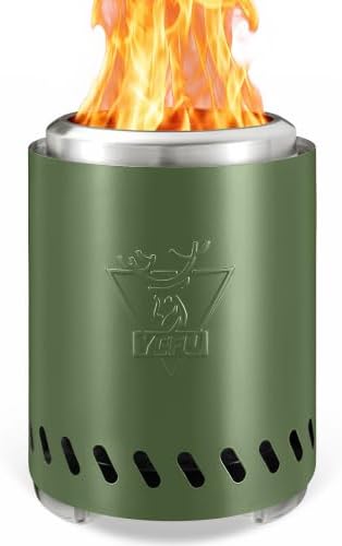 YEFU 9.6 x 7.1in Tabletop Fire Pit, Smokeless Mini Fire Pit, Quick Ignition