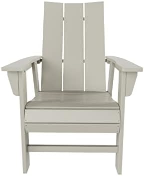 HDPE Shoreside Modern Curveback Adirondack Dining Chair,Sand