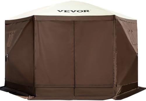 VEVOR Pop Up Gazebo Screen Tent, Pop-Up Instant Gazebo Tents with Mosquito Ne...