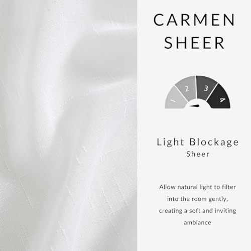Threadmade Carmen Sheer Extra Wide Indoor/Outdoor Sheer Window Curtain, White...
