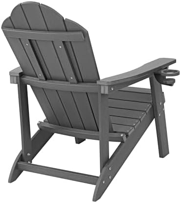 LUE BONA HDPE Adirondack Chairs Set of 4, Dark Gray Fire Pit Chairs