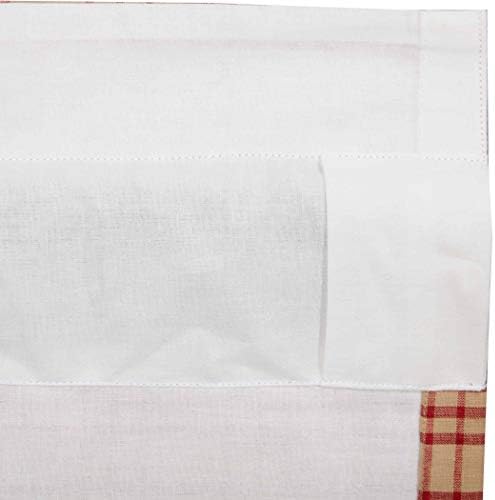 VHC Brands Sawyer Mill Plaid Cotton Farmhouse Kitchen Curtains Rod Pocket Han...