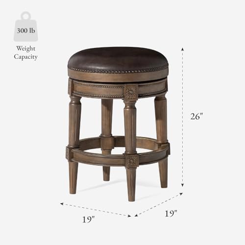 Maven Lane Pullman Backless Counter Stool, Brown, 26"