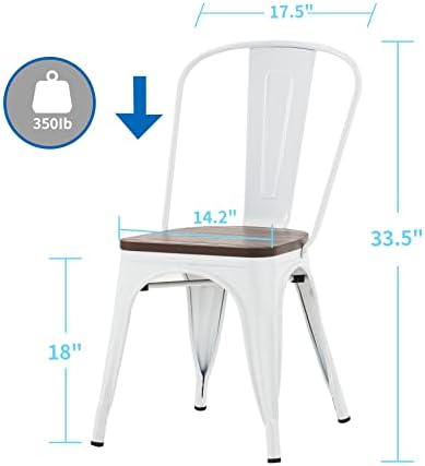 Nazhura Metal Dining Chair Farmhouse Tolix Style for Kitchen Dining Room Café...