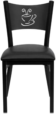 Flash Furniture 4 Pack HERCULES Series Black Coffee Back Metal Restaurant Cha...