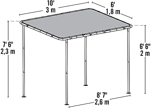 ShelterLogic 10' x 6' Solano Gazebo Slanted Canopy Charcoal Carbon St...