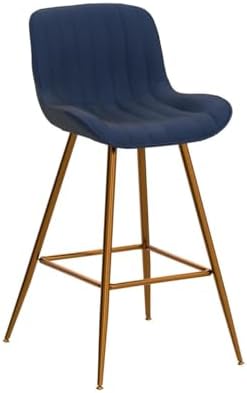 Sidanli Blue Bar Stools Set of 2, 24 Inch Velvet Counter Height Bar Stools wi...