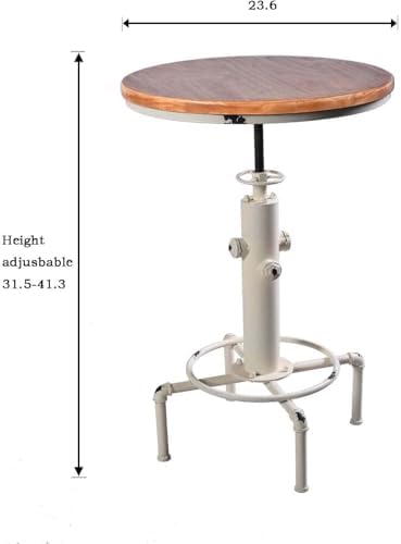 Topower 3 Piece Pub bar Set Vintage Industrial Round bar Table and Stools for...