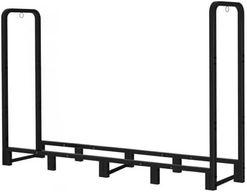 Firewood Rack Outdoor 8ft Heavy Duty Logs Holder for Indoor Fireplace Metal W...