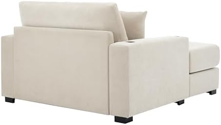 Modern 55" Indoor Oversized Chaise Lounger Cream/55