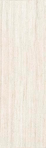 nuLOOM Rigo Off White Solid Flatweave Runner Rug, 2' x 16'