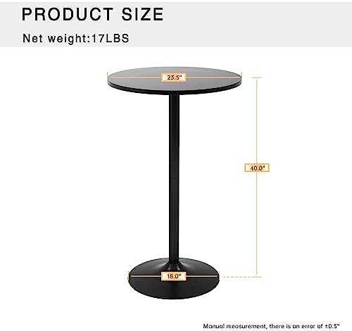 Dopinmin Round Bar Table 40" Height Modern Pub Table, Black