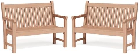 Psilvam 2-Person Outdoor Bench with 700 Lbs Weight Capacity, Teak