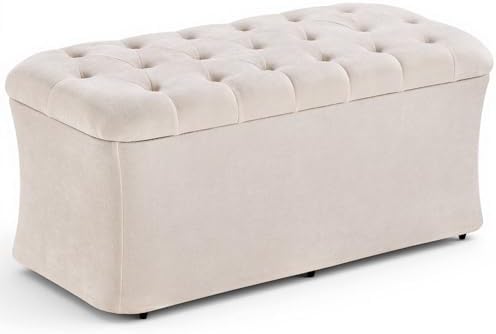 ONBRILL Storage Ottoman Bench, End of Bed Bench, 39.8 x 18.1 x 17.7 Inches Po...