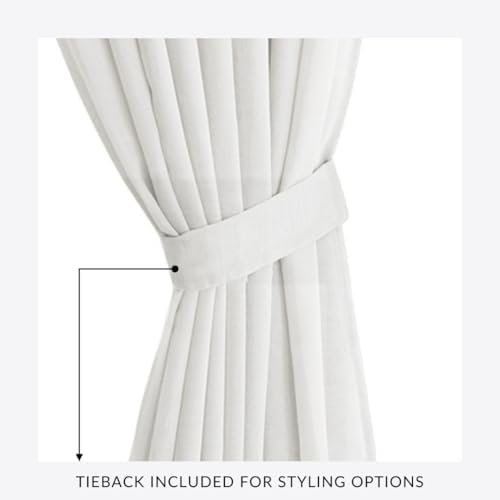Threadmade Carmen Sheer Extra Wide Indoor/Outdoor Sheer Window Curtain, White...