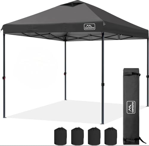 AMPKEEPER Outdoor Pop-Up Canopy Tent with 2 Sidewalls, Black, 10 x 10 Ft