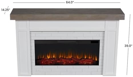 Real Flame Cravenhall Landscape Electric Fireplace with Mantel for Living Roo...