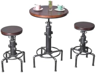 Topower Industrial Bar Table 31.5-41.3" Adjustable Pub Table Kitchen Din...