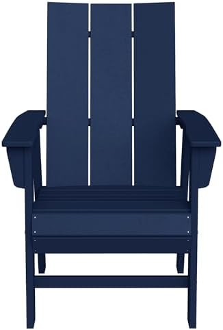 WestinTrends Ashore Outdoor Patio HDPE Plastic Modern Adirondack Dining Chair...