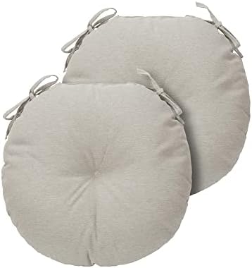 Bistro Chair Cushions 15 inch,Set of 2,Tufted Round Chair Cushions with Ties,...