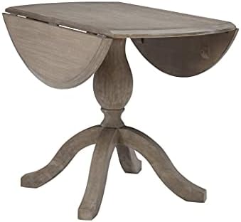 Linon Home Decor Mauro Antique Rustic Brown Drop Leaf Small Dining Table with...