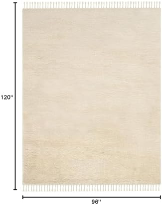 SAFAVIEH Area Rug 8x10 - Casablanca Shag Collection - Large - Beige, Hand-Kno...