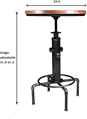 Topower Industrial Bar Table 31.5-41.3" Adjustable Pub Table Kitchen Din...