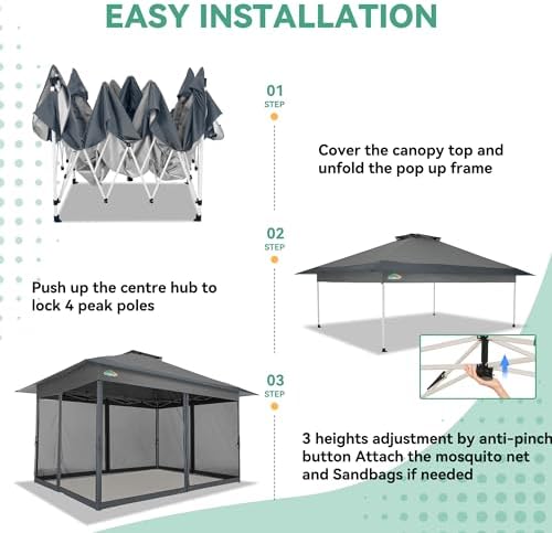 COBIZI 13x13 Pop up Gazebo on Clearance, Outdoor pop up Canopy Tent,carpas pa...
