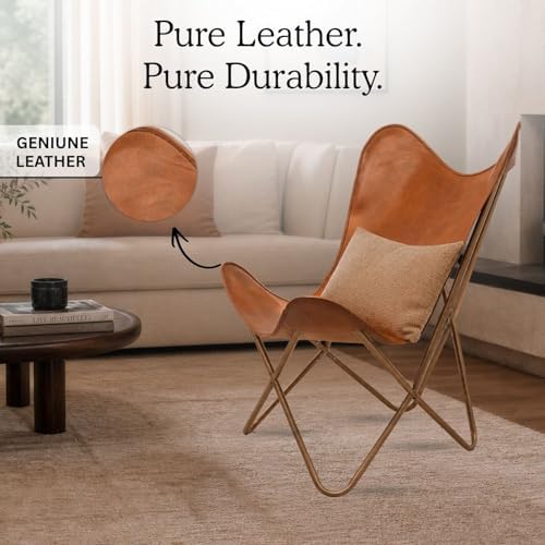 Shy Shy Let’s Touch The Sky Leather Living Room Chairs-Butterfly Chair Brown ...