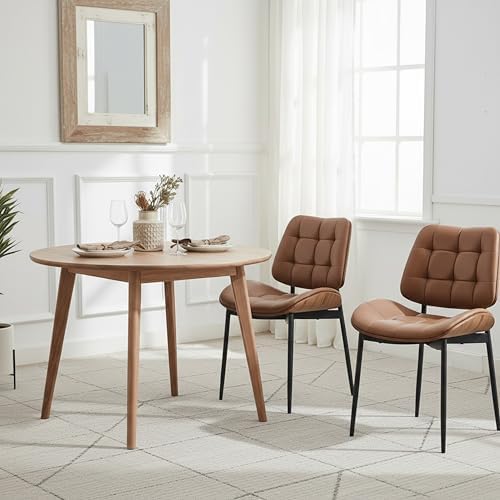 Mid Century Modern Dining Chairs Set of 6, Brown
