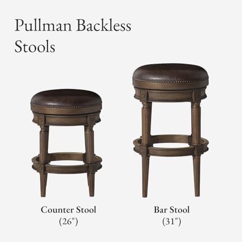 Maven Lane Pullman Backless Counter Stool, Brown, 26"