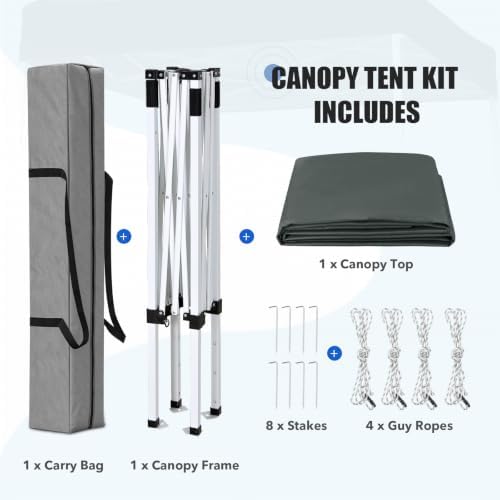 EAGLE PEAK 5x5 Pop Up Canopy Tent Instant Outdoor Canopy Easy Set-up Straight...