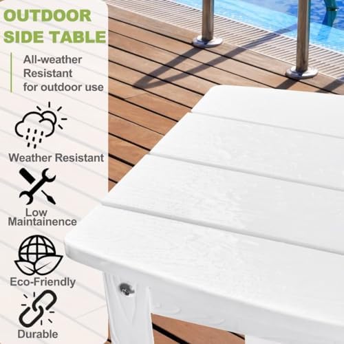 Y&M Outdoor Side Table, HIPS Adirondack Small Double Layer Table, Waterpr...