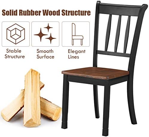 GIANTEX Wood Dining Chairs Set of 4, Armless Kitchen Chairs