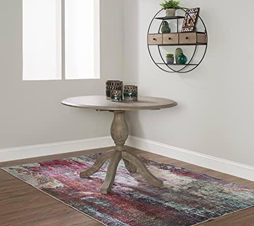 Linon Home Decor Mauro Antique Rustic Brown Drop Leaf Small Dining Table with...