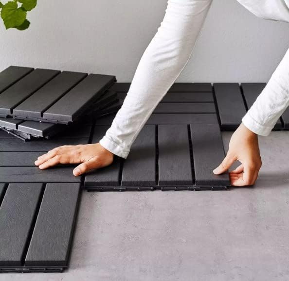 60 sq. ft Plastic Interlocking Deck Tiles,60 Pack Patio Deck Tiles,12"x1...