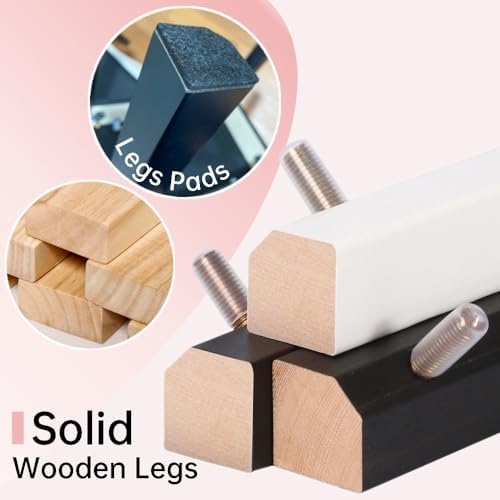 Solid Wood Duet Piano Bench with Storage, Piano Stool with Padded Cushion, Ke...