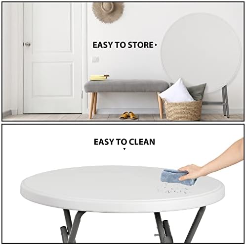 SUPER DEAL 32in Cocktail Table, Indoor Outdoor Portable High Top Table, Plast...