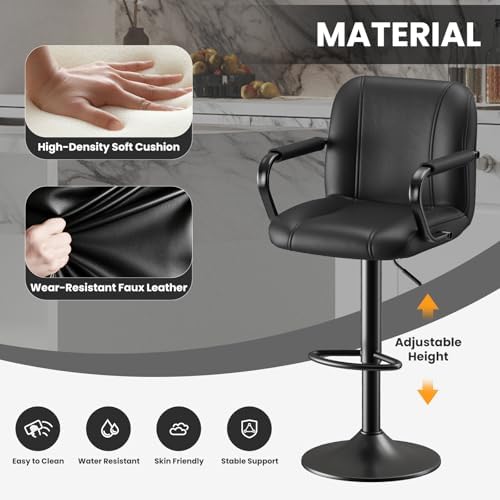 MALOL 3 Piece Bar Stool Set - Swivel High Chairs for Kitchen Island, Modern B...