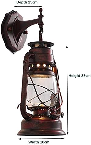Rustic Wall Sconce Lantern Light, Vintage Wall Light Fixture with E26 Base,wi...