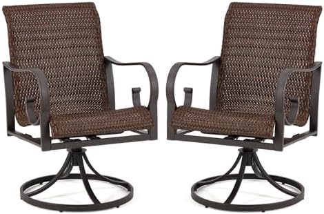 EROMMY Patio Swivel Chairs Set of 2, Heavy Duty Outdoor Dining Chair with 23....