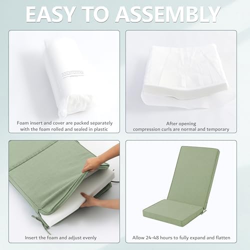 Adirondack Chair Cushions Set of 2 - Removable Covers, Water-Repellent & ...