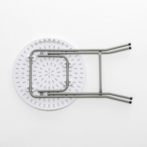 BTEXPERT White 24" Round Plastic Folding Table Commercial Portable for P...