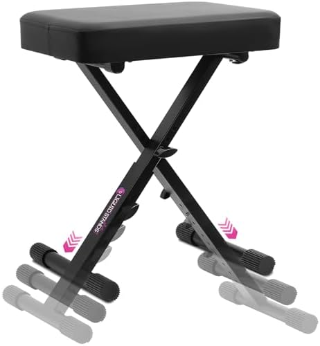 Liquid Stands Foldable Adjustable Piano Bench X-Style for Musicians