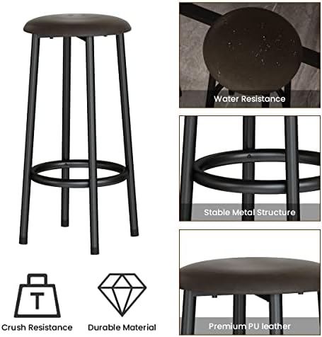 AWQM 47.2" Bar Table Set of 2,Faux Marble Pub Height Table and Chairs Se...
