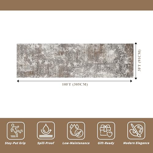 3x10 ft Long Hallway Runner Rug – Non-Slip Washable Kitchen Floor Rug with Ru...