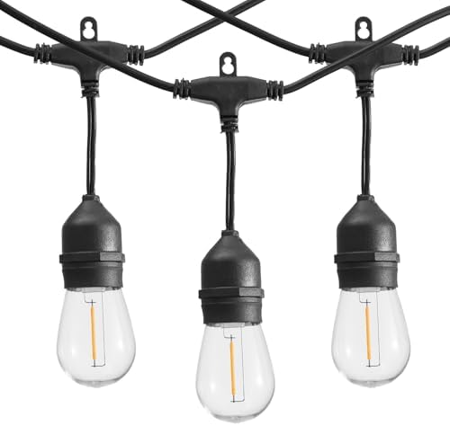 SUNTHIN 50FT Outdoor String Lights with 16 1W LED Bulbs