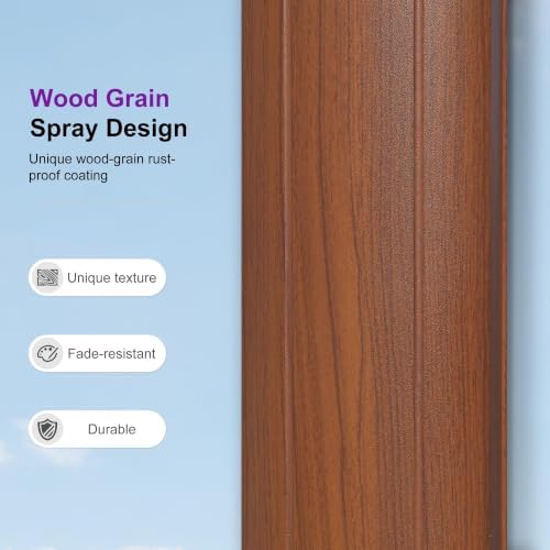 PURPLE LEAF Cantilever Umbrella 10ft Double Top Wood-Grain Finish, Cream