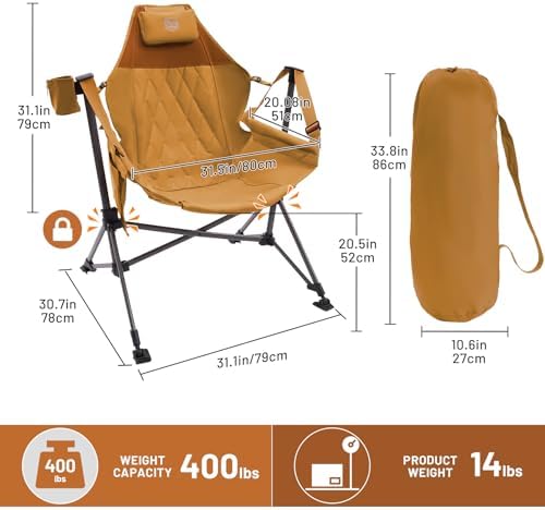 TIMBER RIDGE Hammock Camping Chair, Oversized Swinging Chair, 400lbs Load